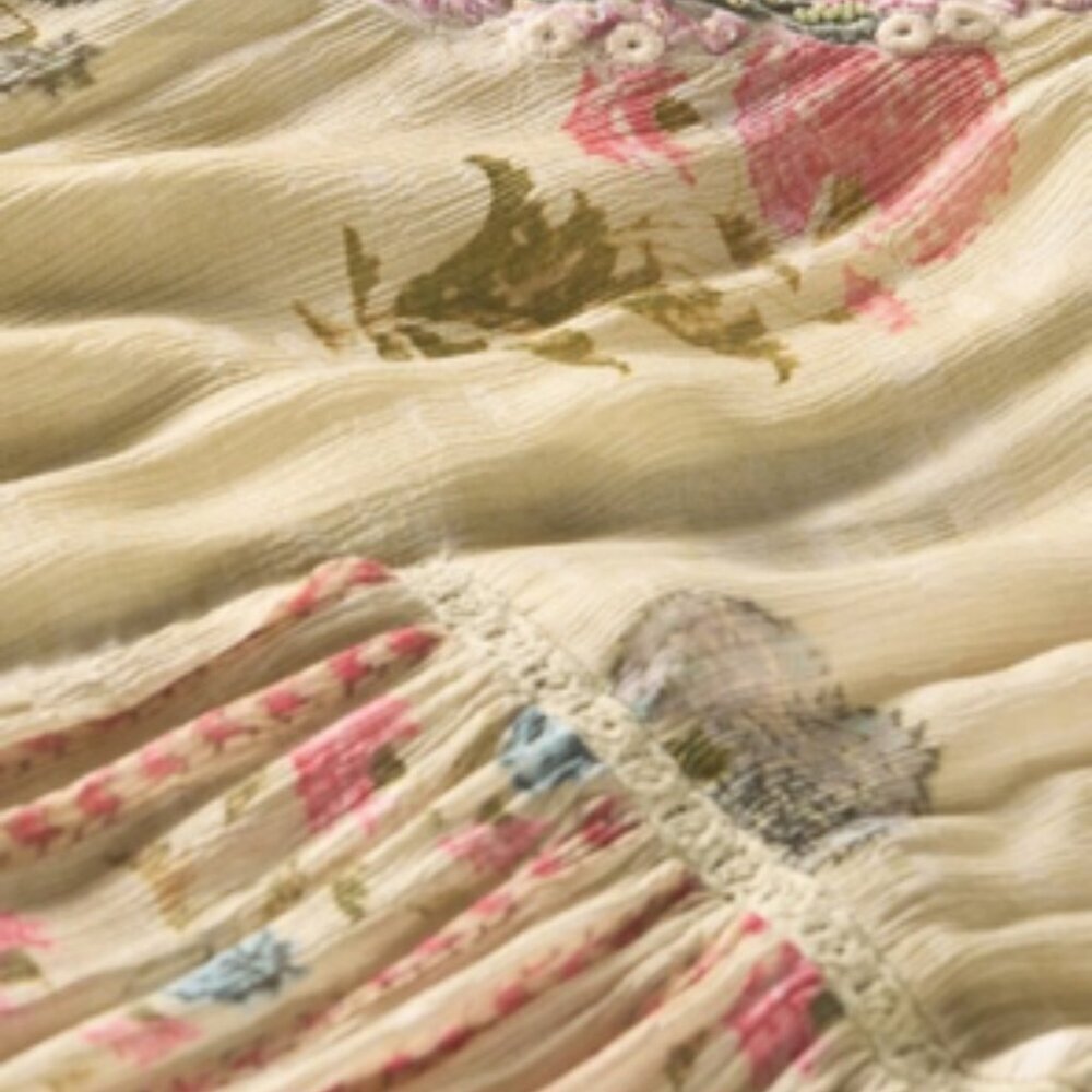 Soft Surroundings Serenata Floral Embroidered & Beaded Tunic Blouse & Tank Top S - Picture 3 of 13
